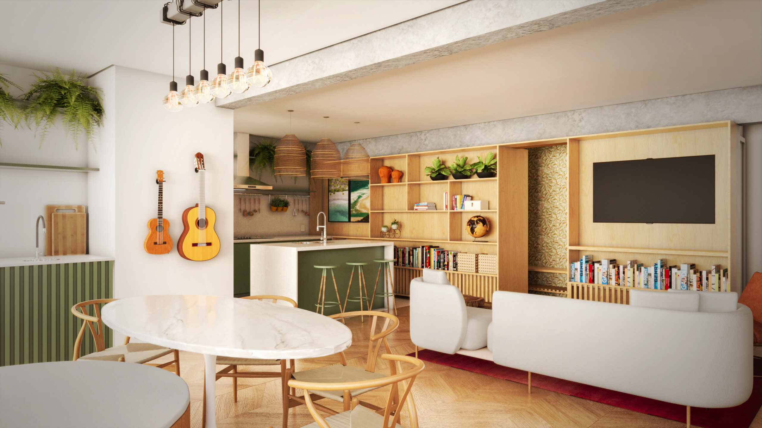 decoração boho chic apartamento