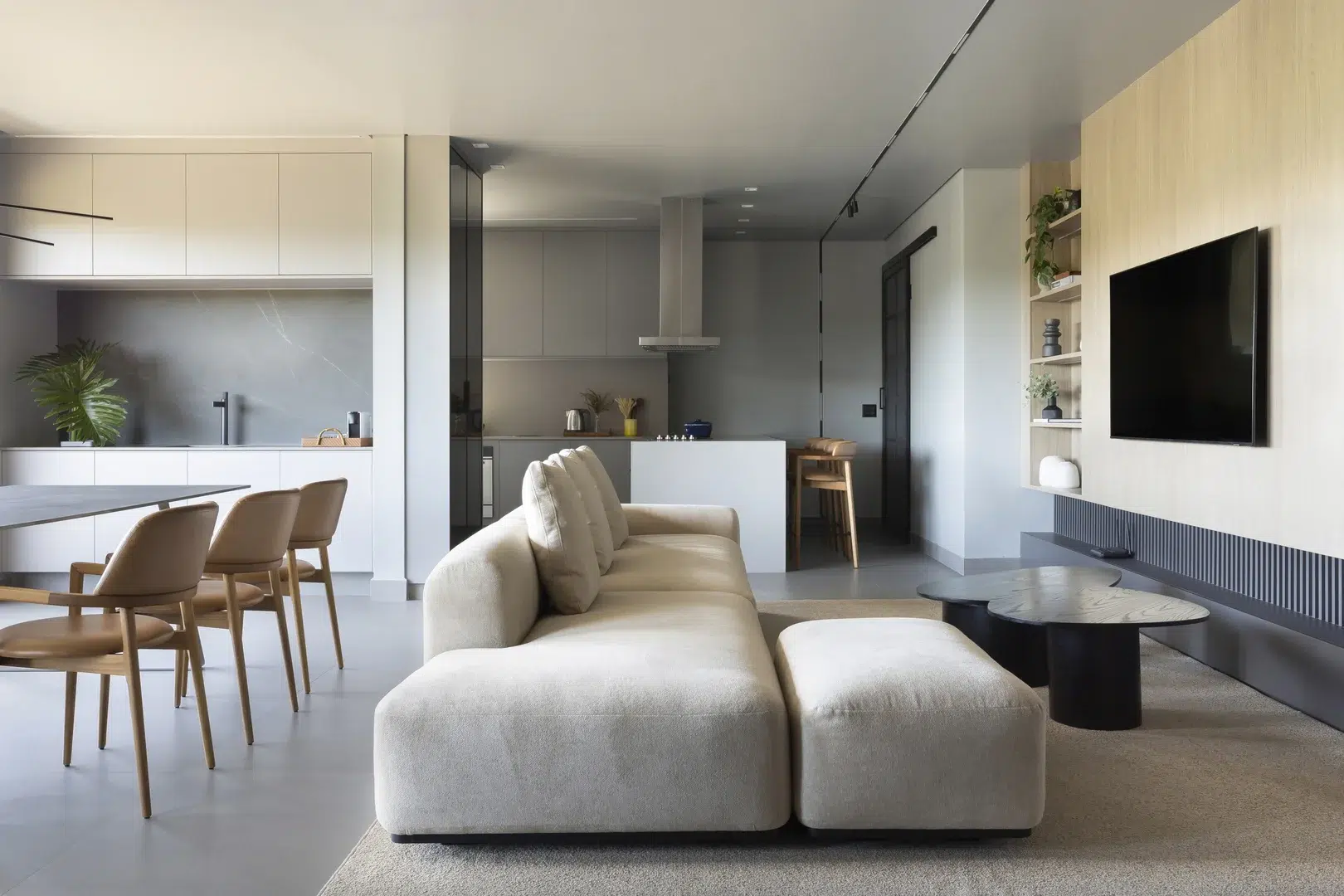 apartamento cinza e azul