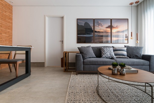 apartamento cinza e rosa