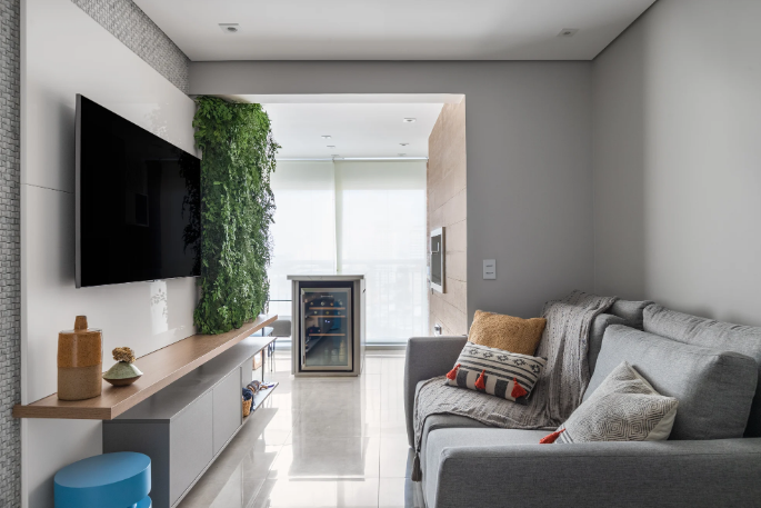apartamento moderno cinza e branco