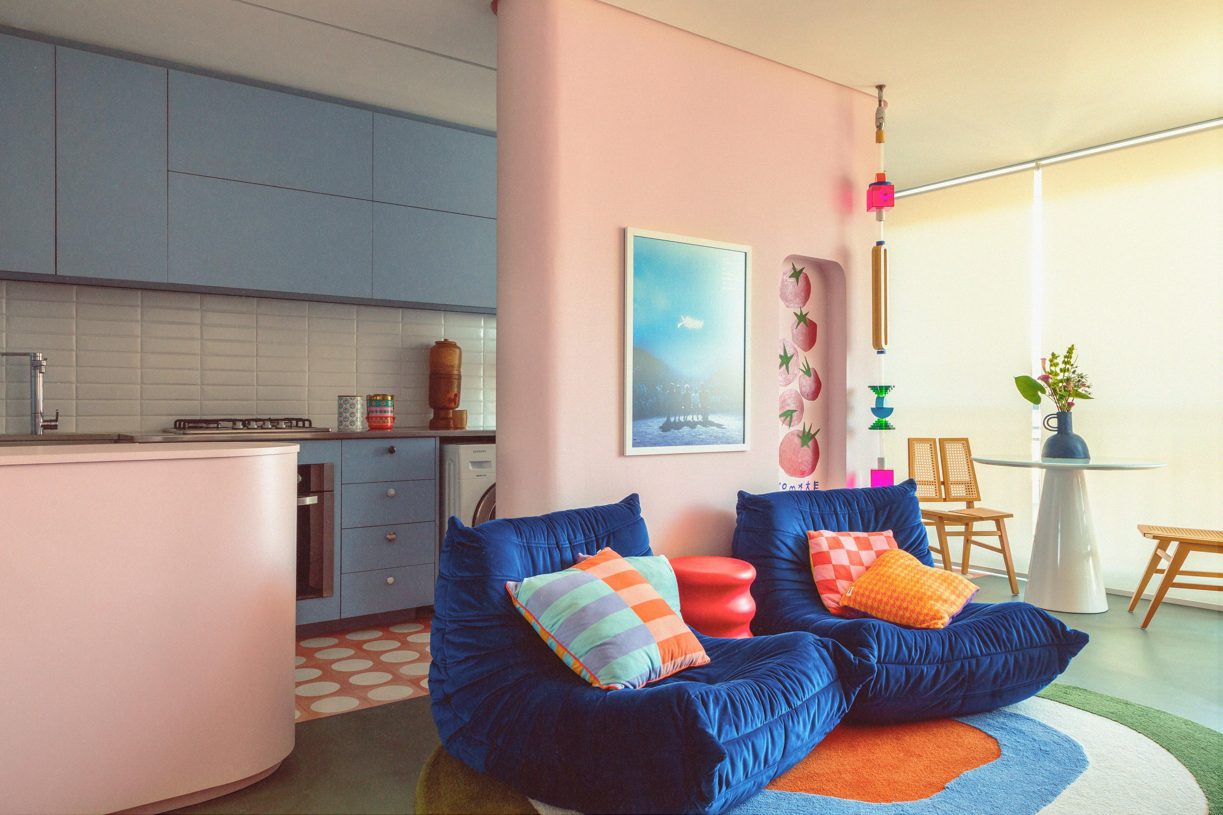 decoração apartamento moderno colorido
