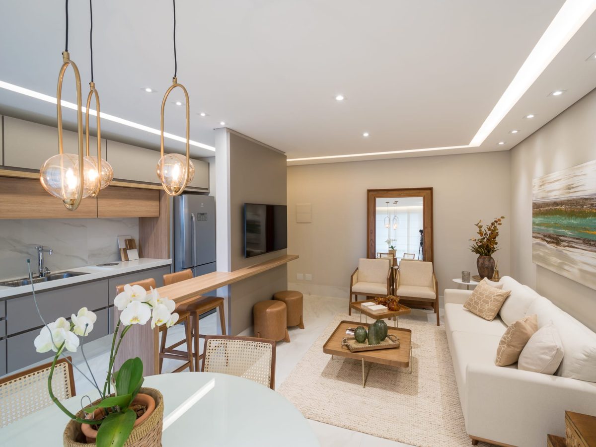 apartamento com porcelanato na sala