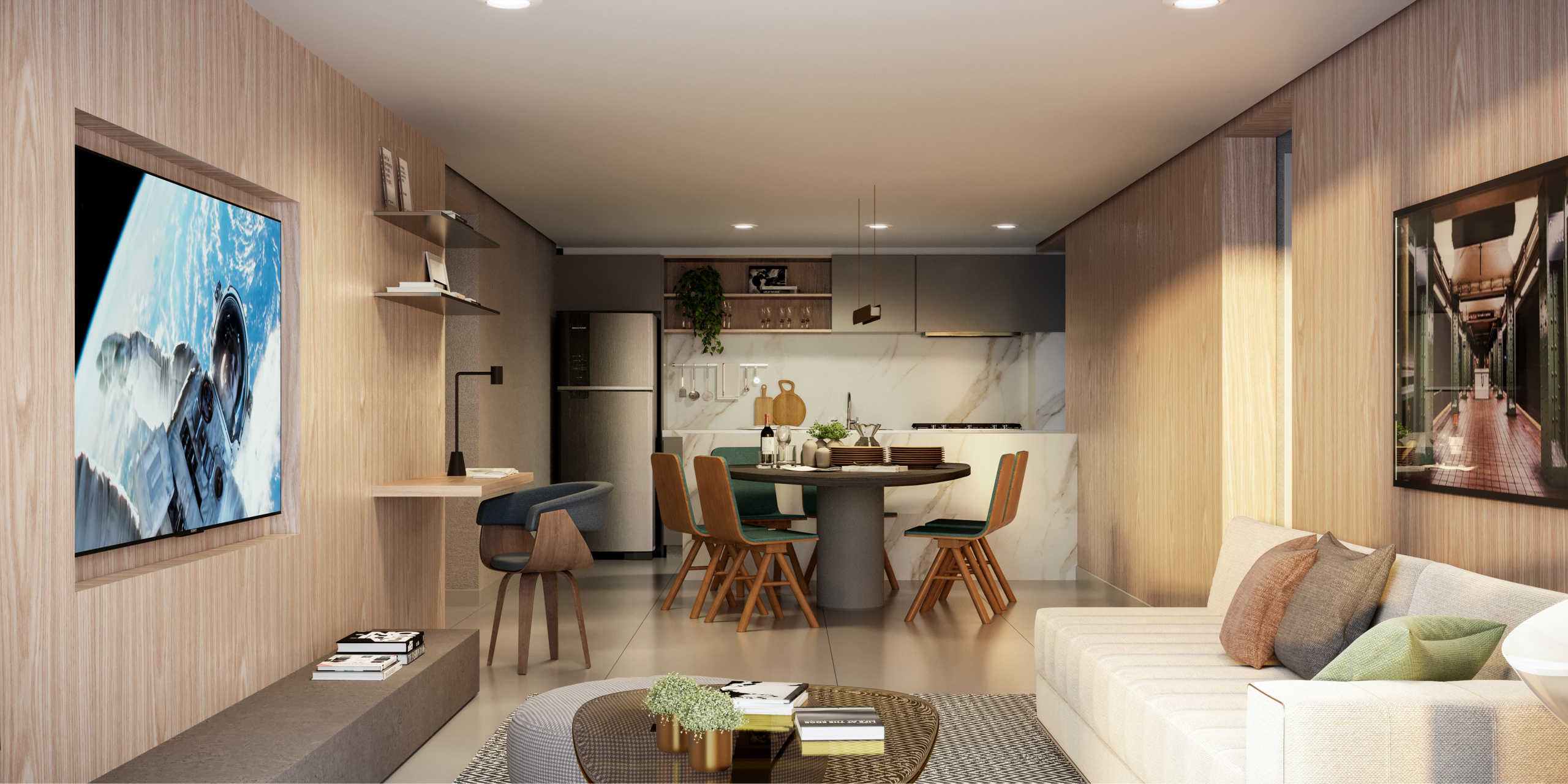 apartamento com cozinha americana