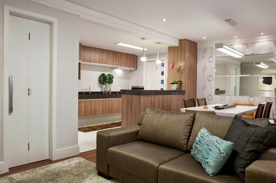 apartamento pequeno sala e cozinha integrada