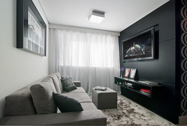 decoração de sala masculina moderna