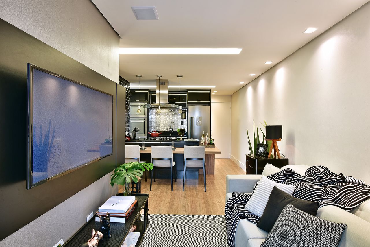 decoração sala preto e cinza