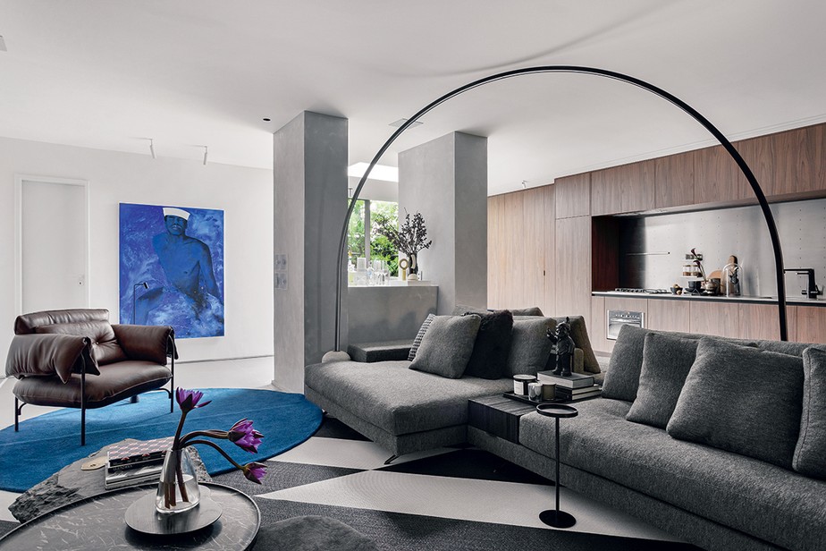 apartamento minimalista preto e cinza