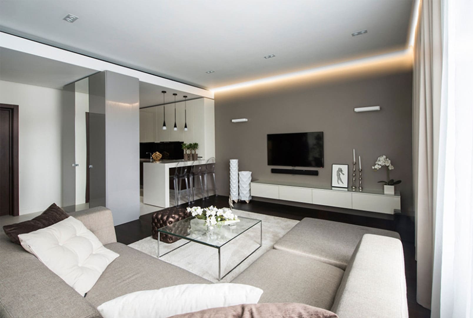 apartamento elegante preto e cinza