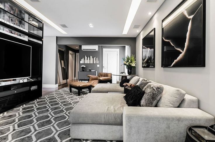 ideias decoração apartamento preto cinza