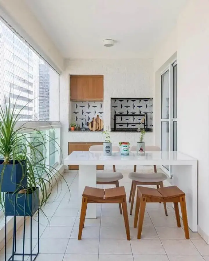 bancada apartamento com churrasqueira