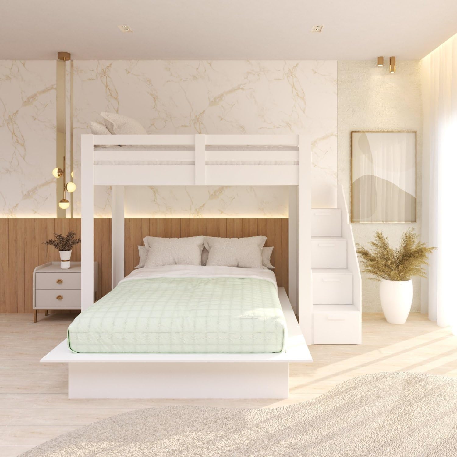cama suspensa com armário