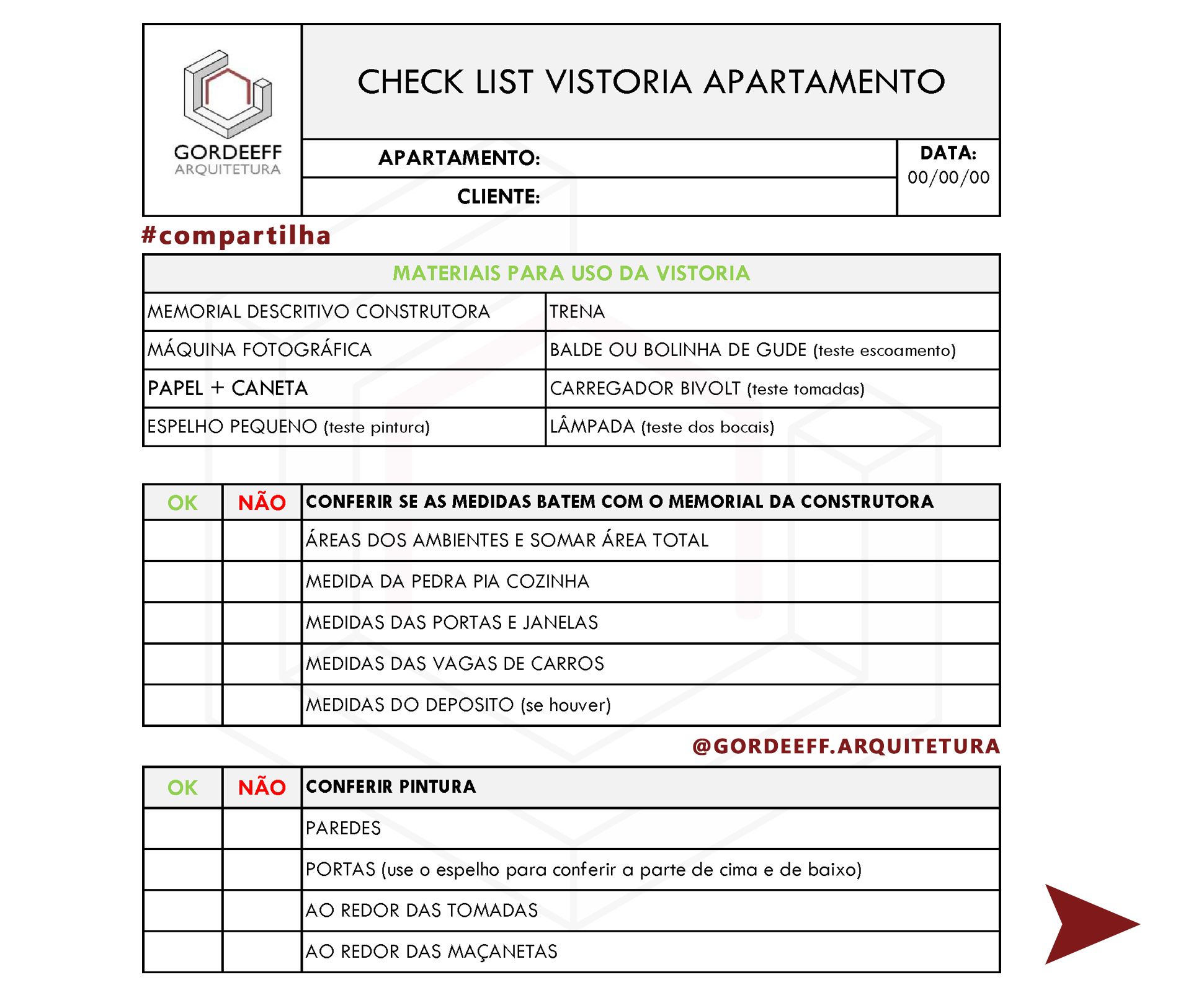 download checklist vistoria apartamento