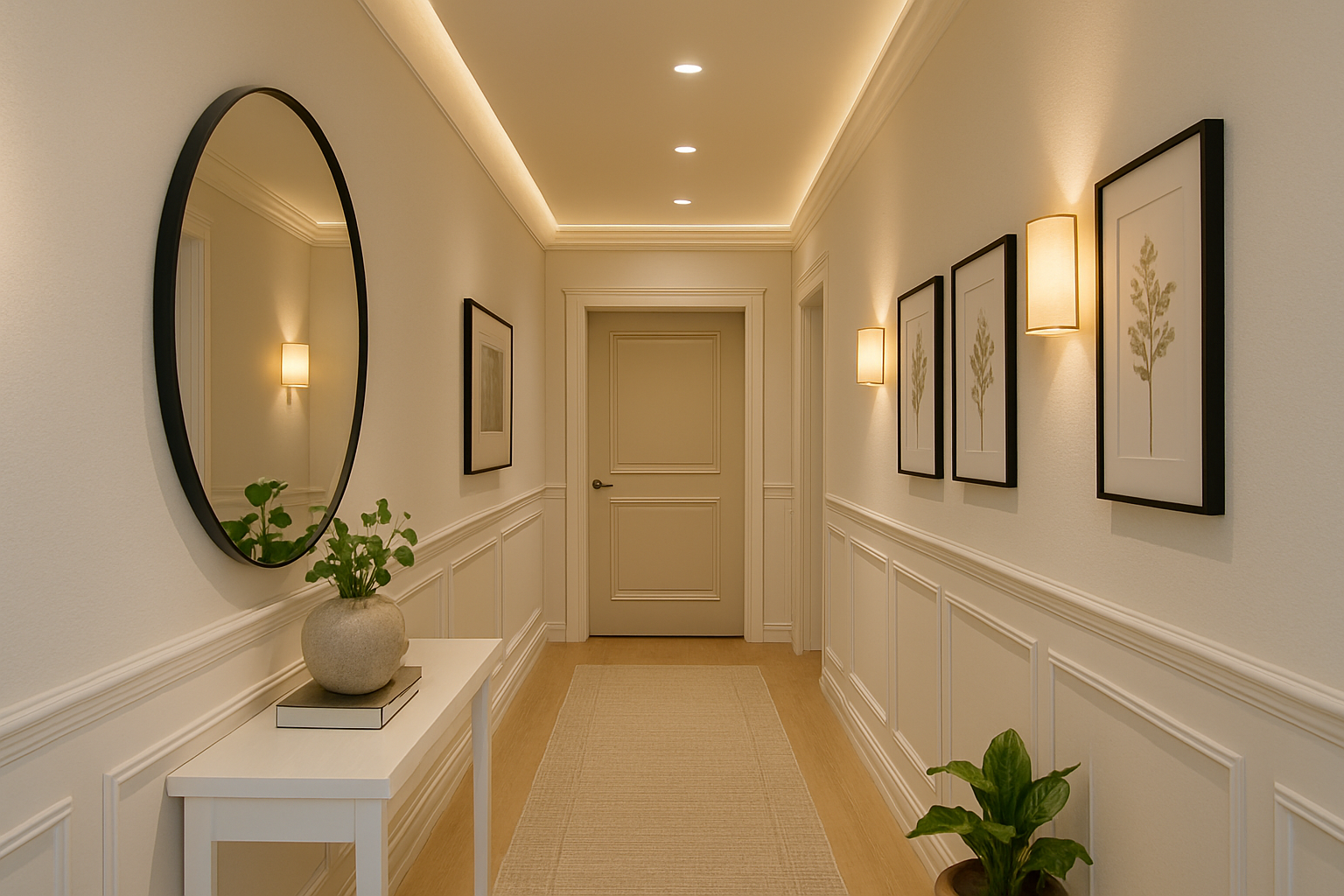 iluminação para corredor de apartamento