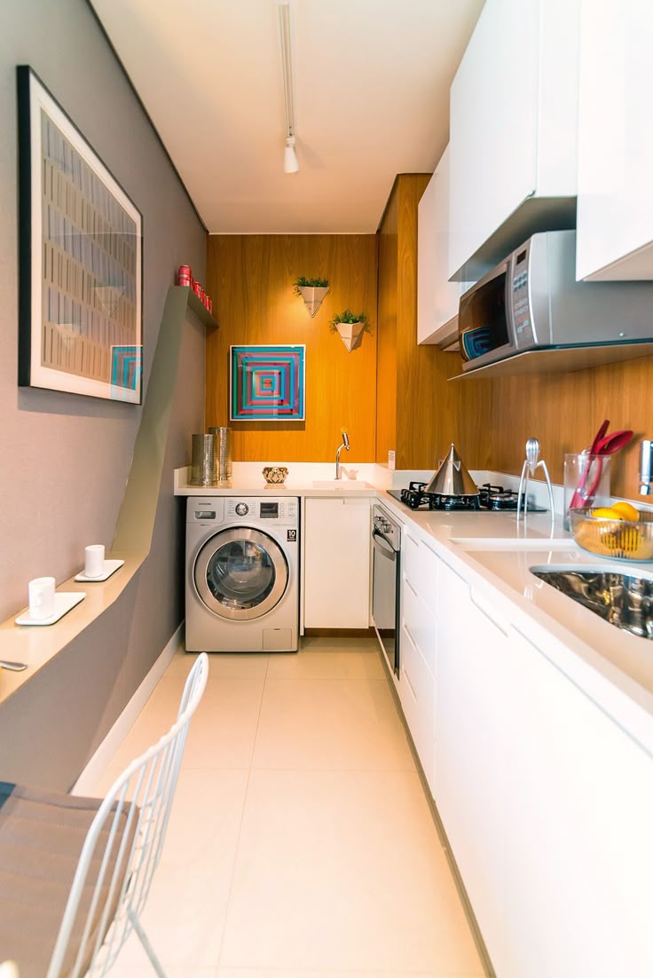 apartamento pequeno cozinha e lavanderia integradas