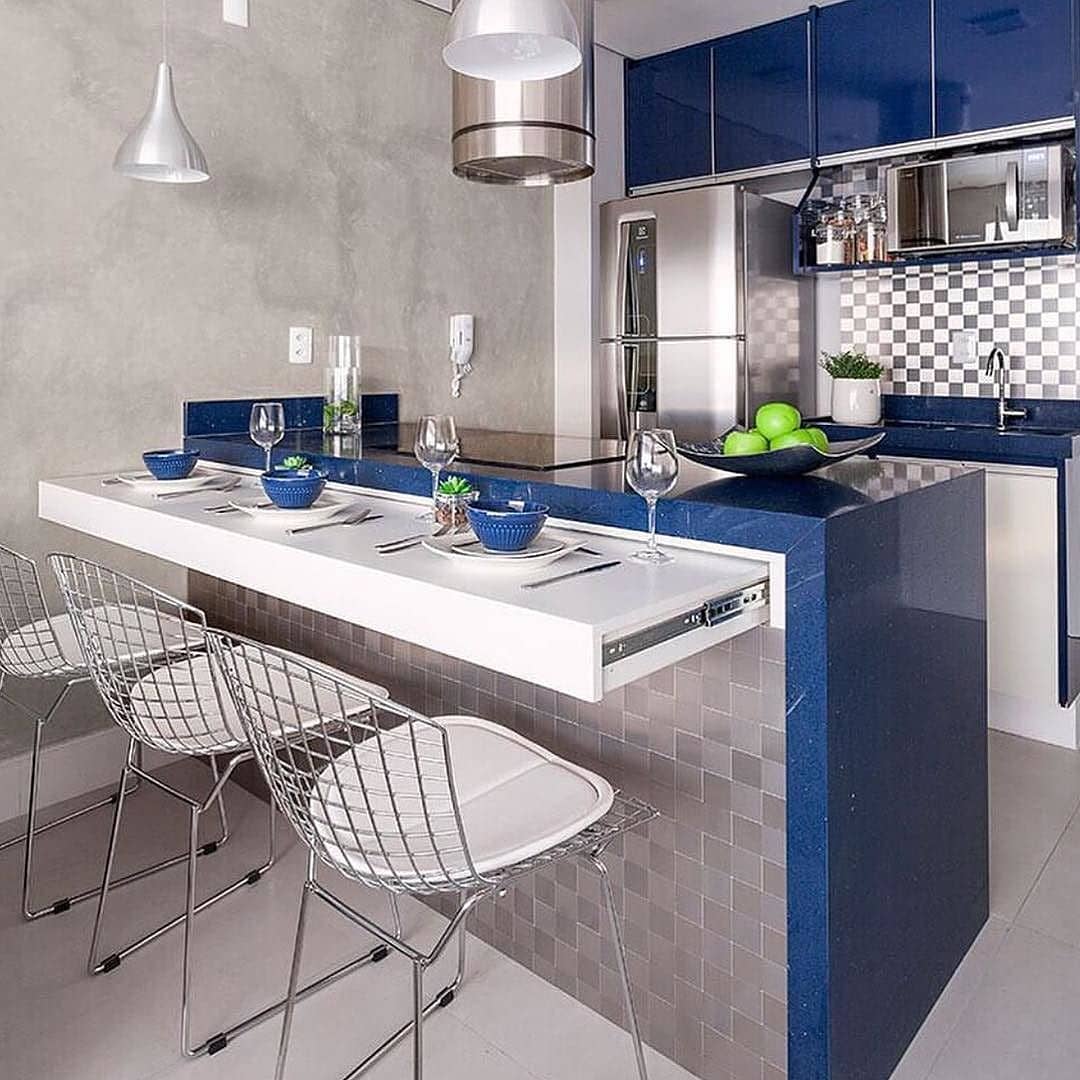 cozinha americana com ilha apartamento