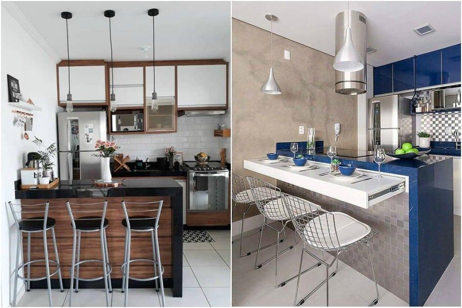 apartamento pequeno com cozinha americana