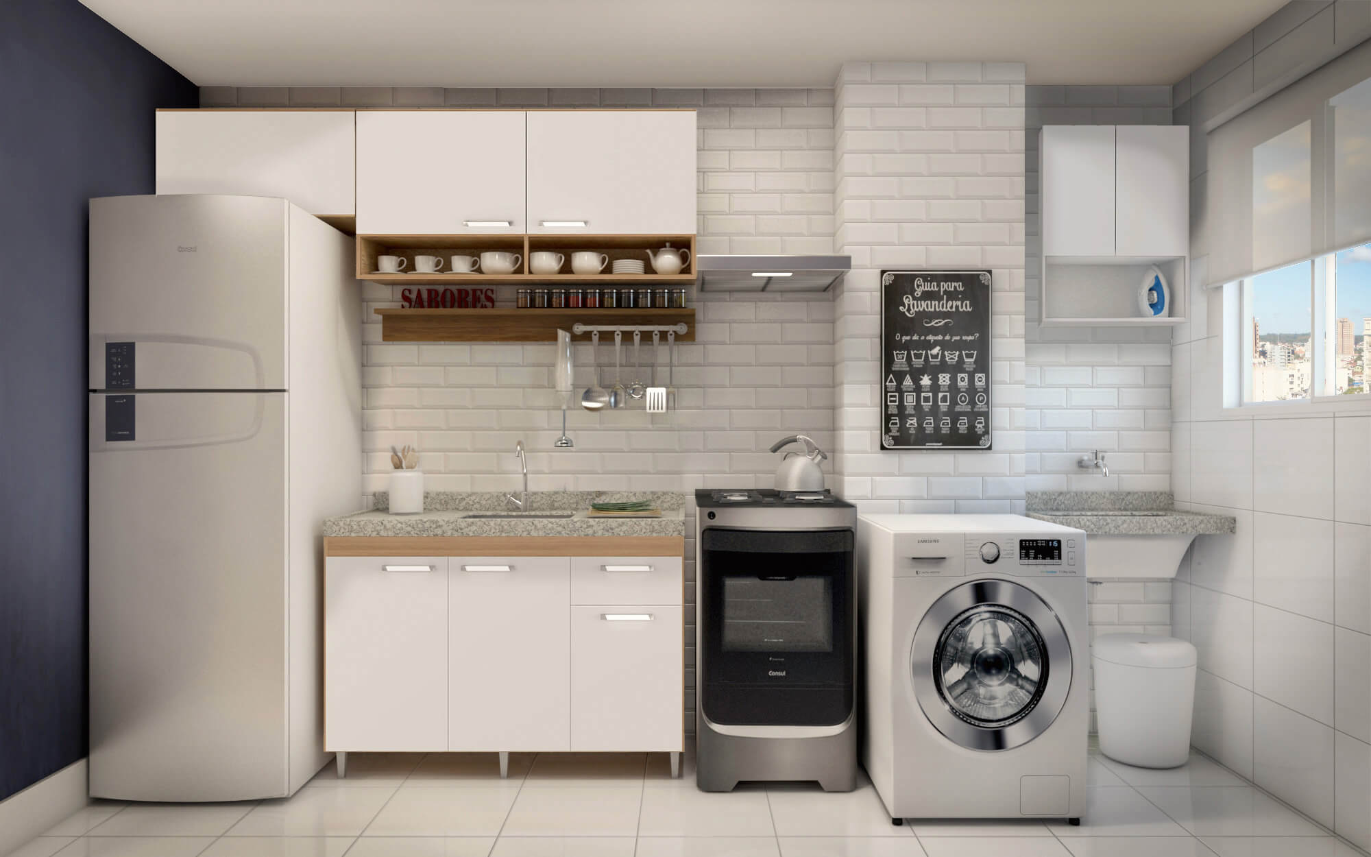 soluções para lavanderia em apartamento pequeno