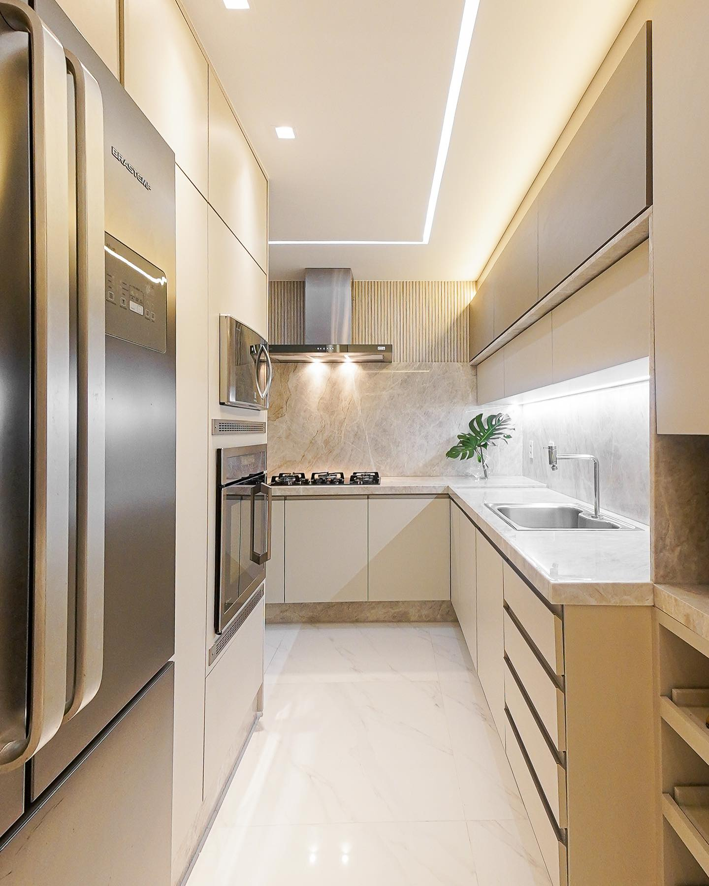 decoração cozinha em l apartamento
