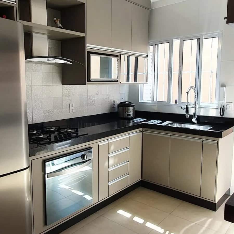 cozinha em l integrada apartamento