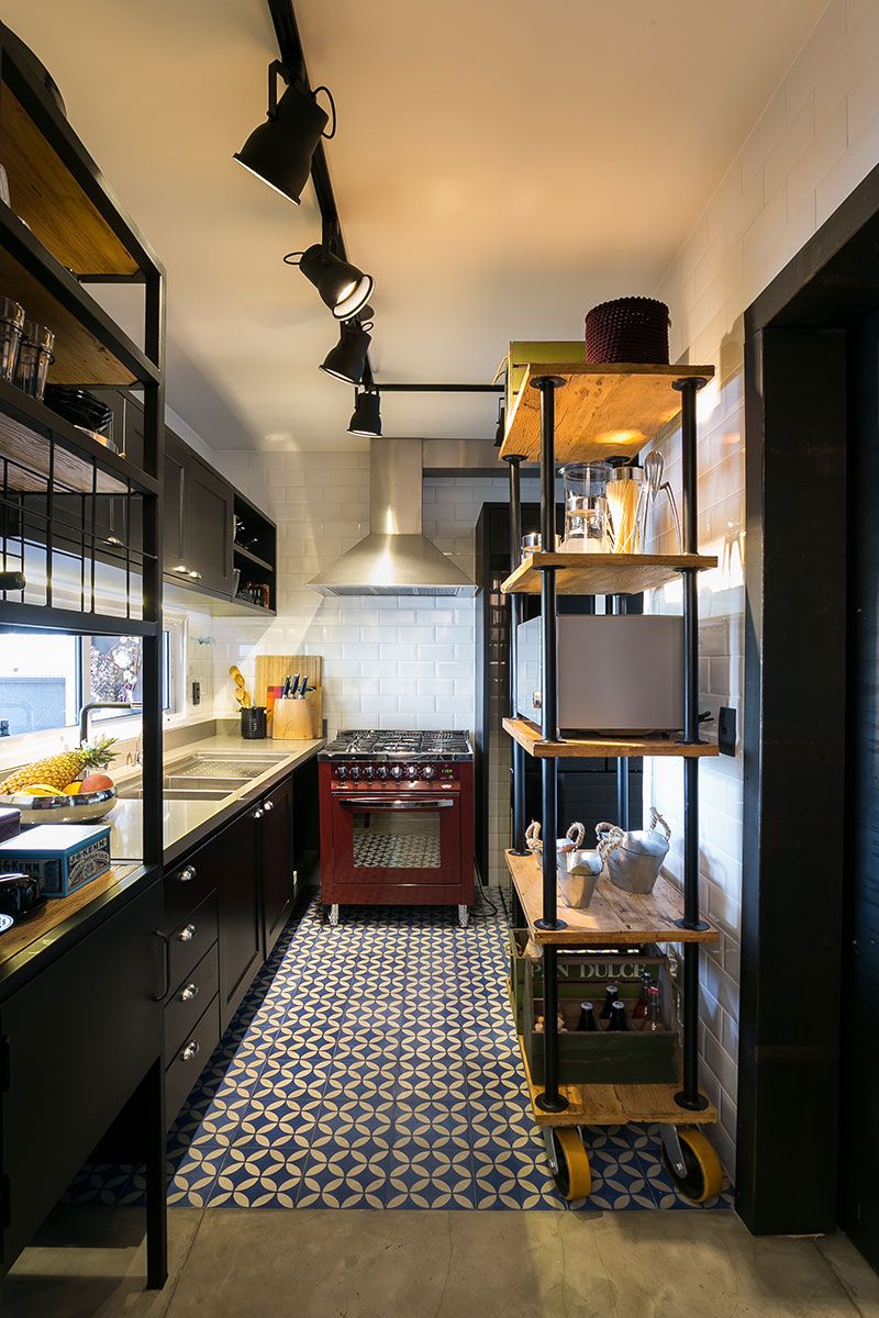 cozinha americana industrial apartamento