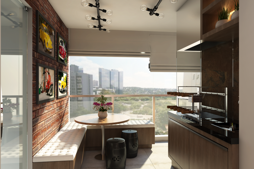 cozinha americana apartamento pequeno