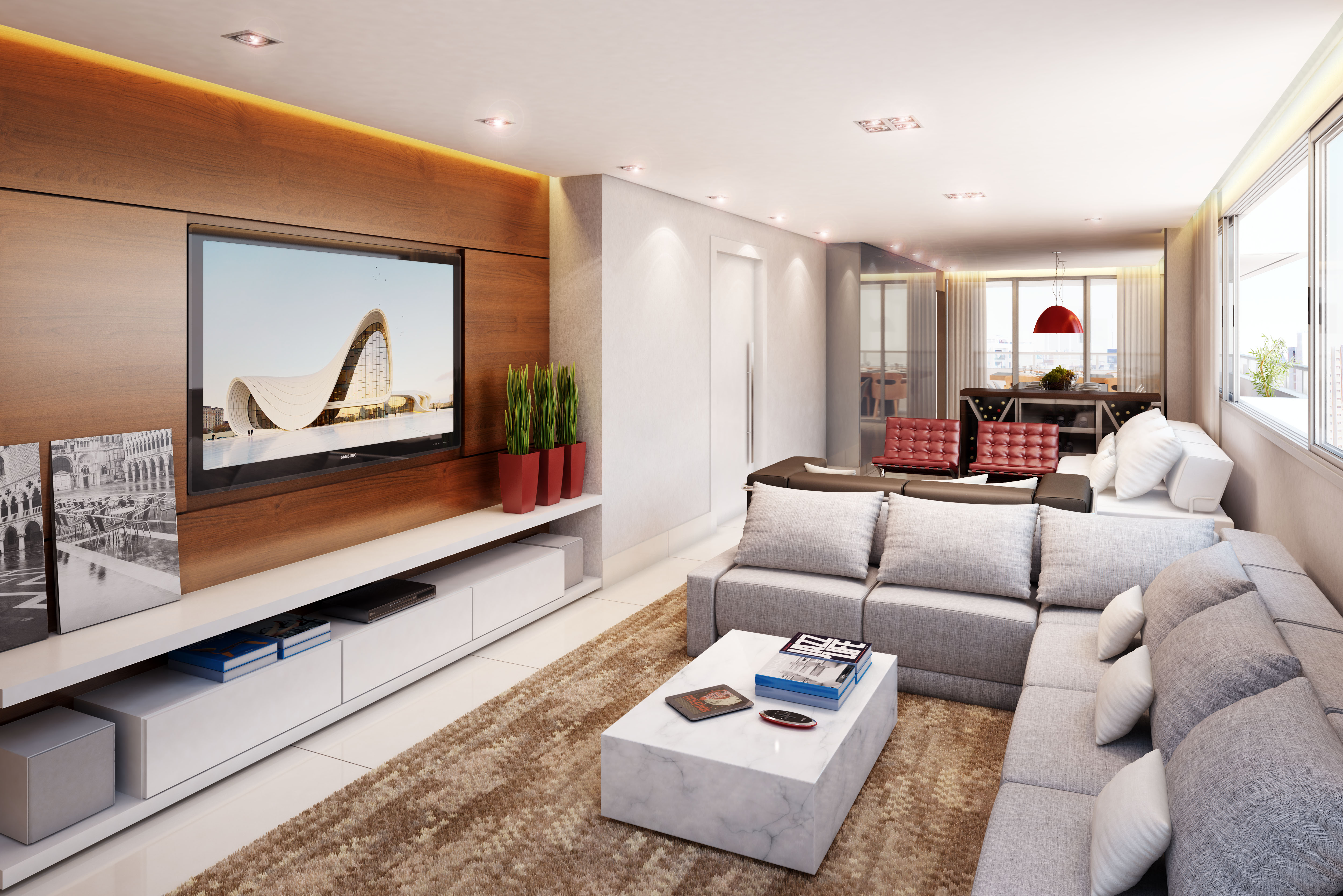 decoração sala apartamento pequeno moderno