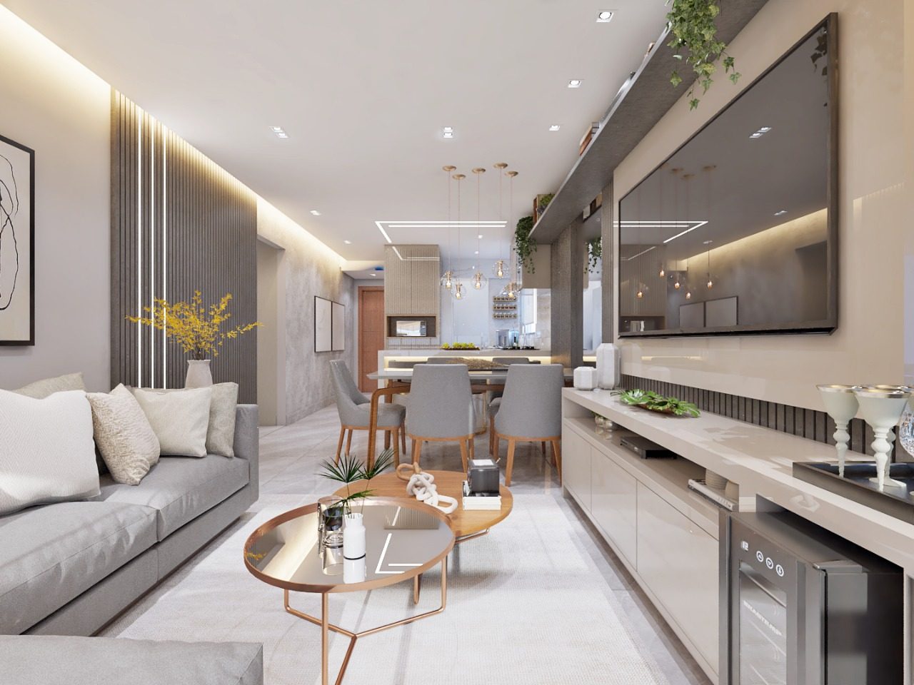 móveis sala apartamento moderno