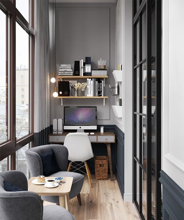 home office na varanda gourmet