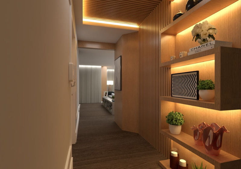 luz para corredor de apartamento