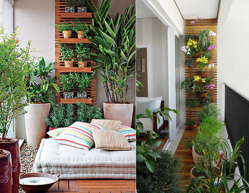 decoração varanda apartamento pequeno com plantas
