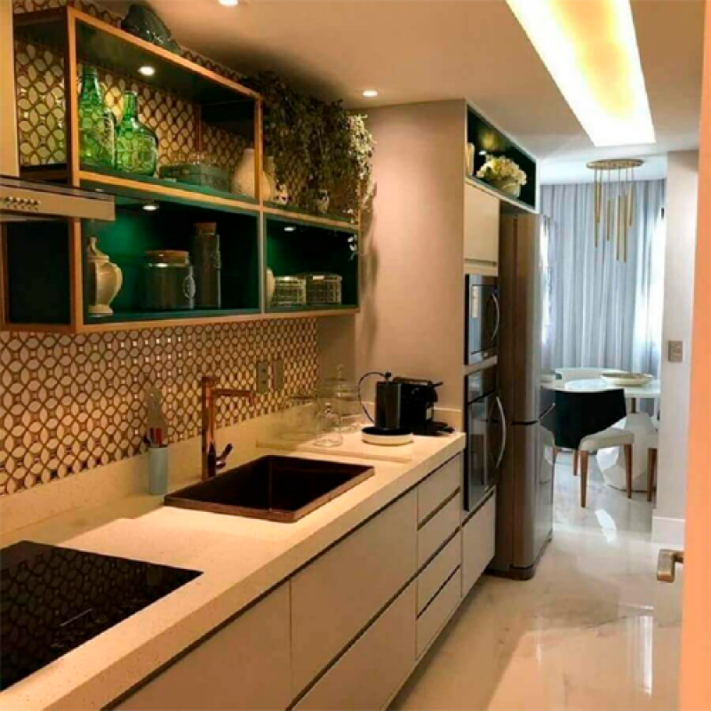 decoração cozinha apartamento modulada