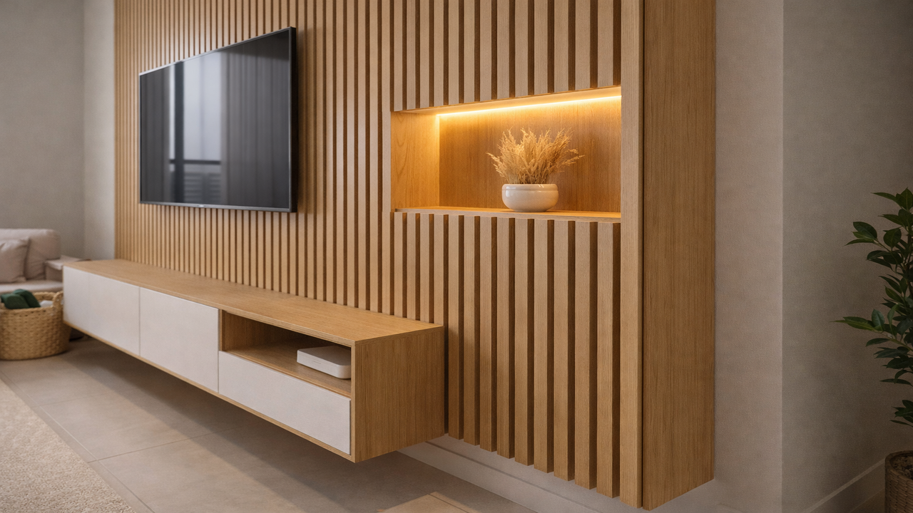 painel de tv suspenso