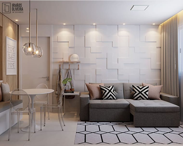 papel de parede cores claras para apartamento pequeno