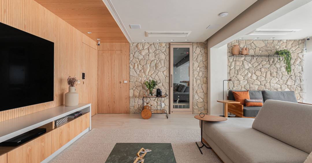 revestimento de parede apartamento moderno