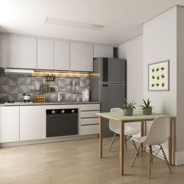 piso vinílico cozinha apartamento