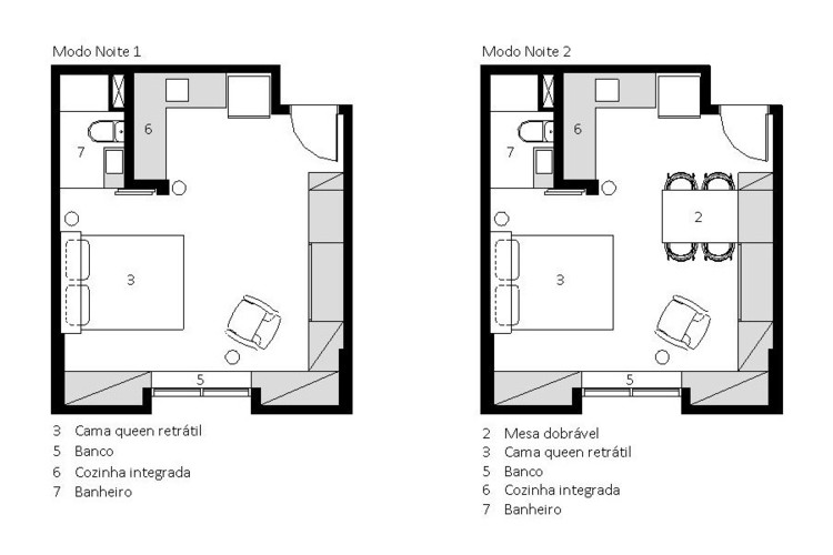 apartamento compacto 2 quartos projeto