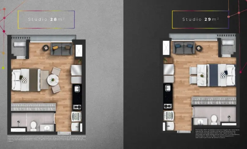apartamento 30m2 funcional 2 quartos