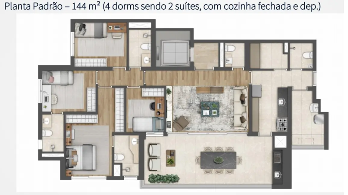 plantas de casas 4 quartos