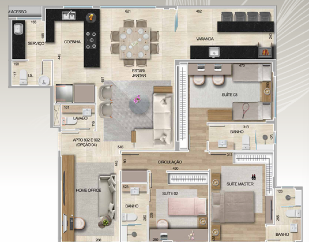 apartamento 4 quartos alto padrão