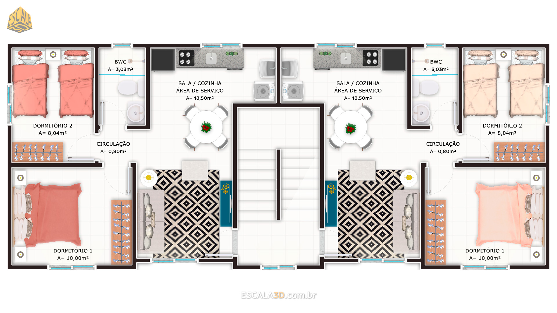 apartamento 2 quartos 50m2