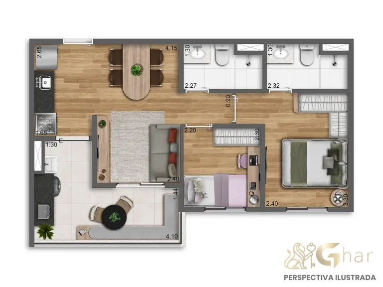 decoração apartamento 50m2