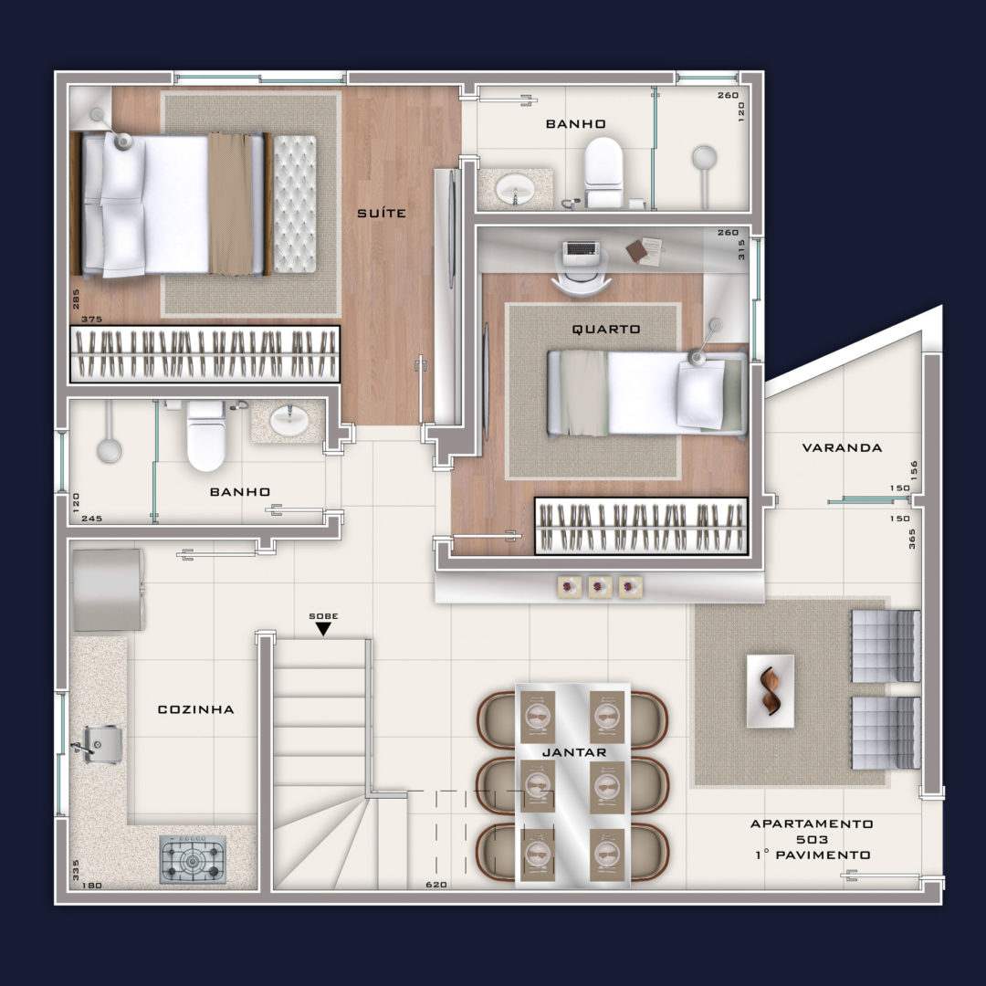 apartamento mobiliado 50m2