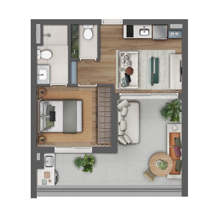 apartamento pequeno planta