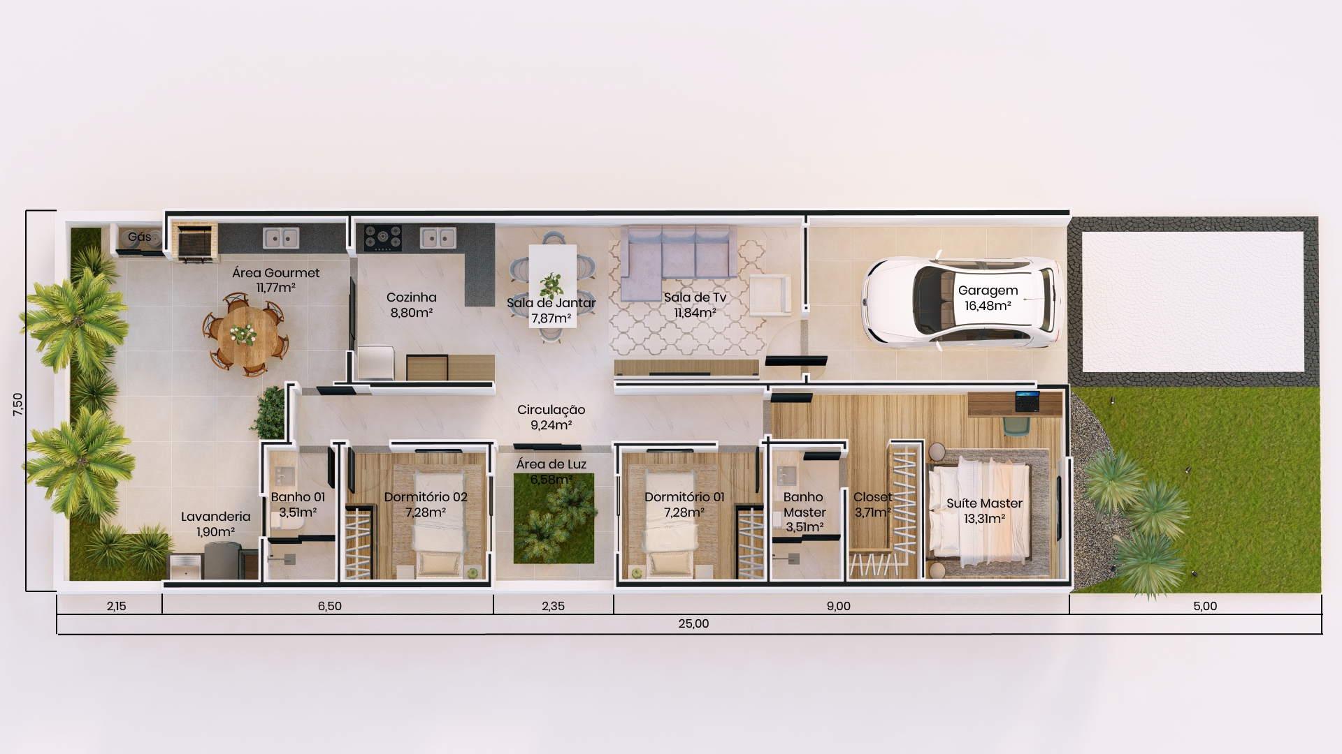 planta baixa apartamento 3 quartos medidas