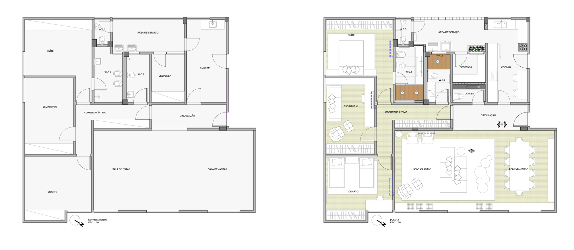 planta baixa apartamento 50m2 medidas