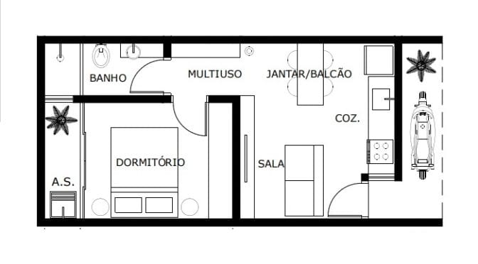 planta apartamento 3 quartos com suíte