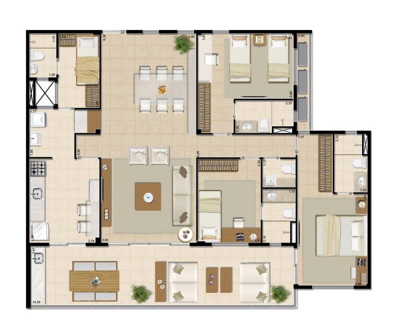 simulador de planta baixa 3 quartos