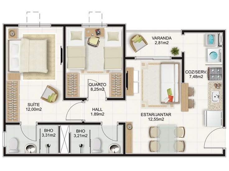 reforma apartamento 2 quartos