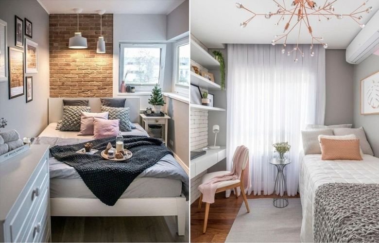 quarto de casal pequeno planejado