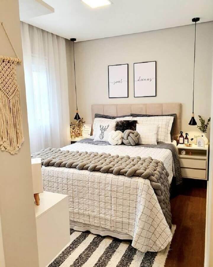 quarto de casal pequeno apartamento